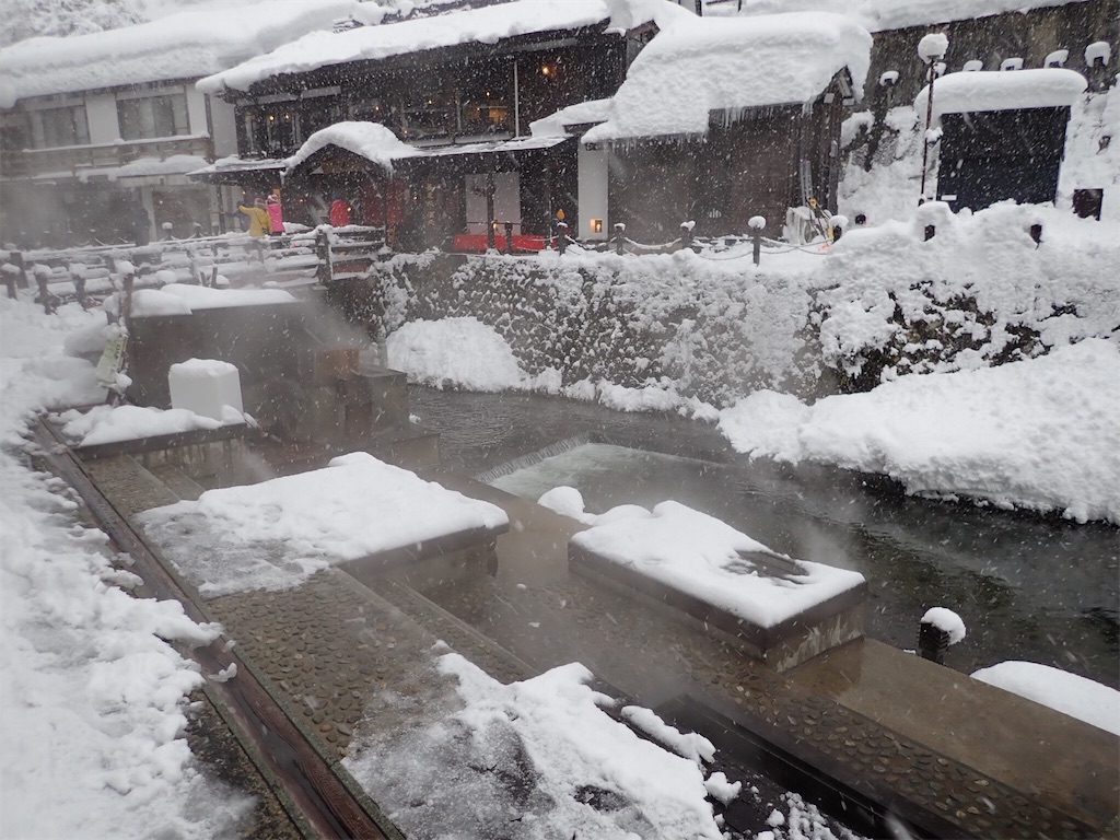 銀山温泉の足湯