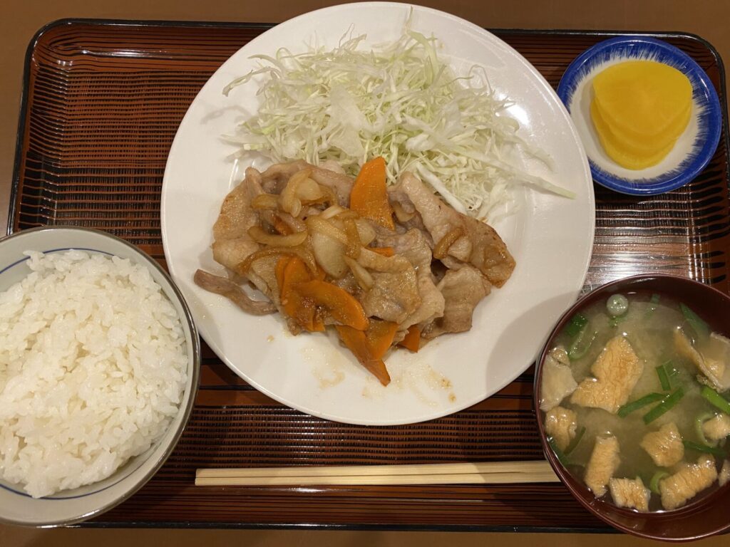 アサヒサウナ　豚焼肉定食